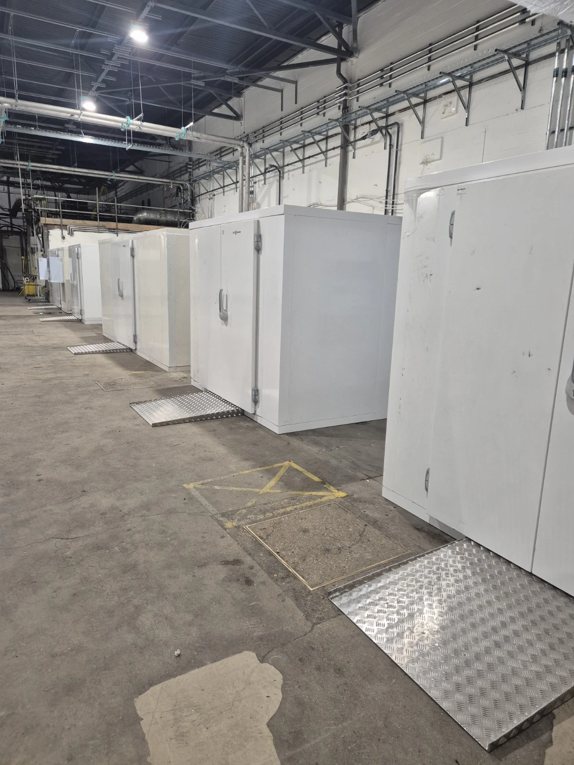 VCS Cold Rooms with access ramps installed inside a Waitrose construction site