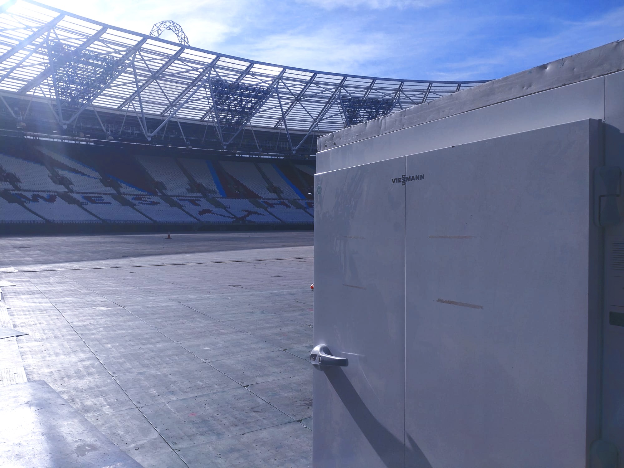 VCS coldroom installed beside the seating at London Stadium